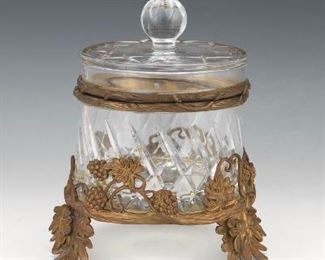 Arts Crafts Glass Casket with dOre Bronze Mounts