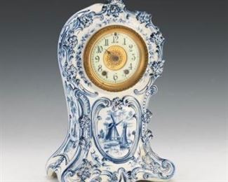 Blue and White Delft Clock