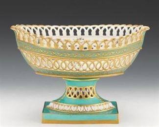Chelsea Parcel Gilt Porcelain Centerpiece Bowl