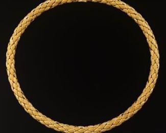 Chinemto Basketweave 18k Gold Necklace 