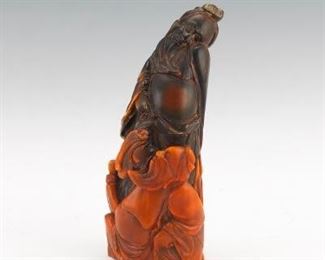 Chinese Carved Horn Figurine