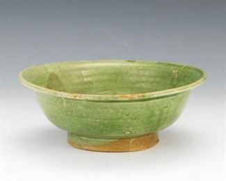 Chinese Green Glazed Ceramic Bowl