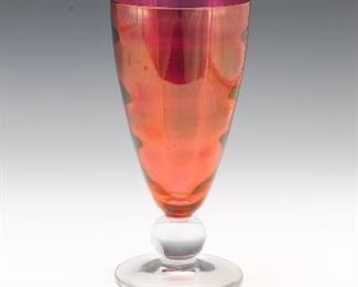 Cranberry Glass Pedestal Vase