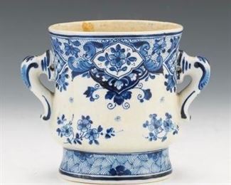 Delft Double Handled Vase