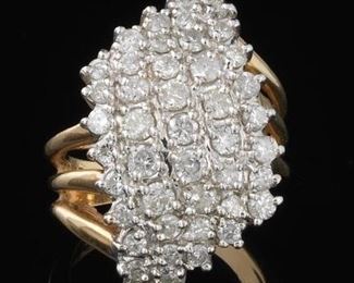 Diamond Cluster Cocktail Ring 