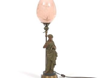Electrified Gas Table Lamp, ca. Late 19th Century