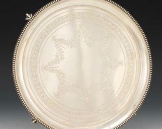 English Sterling Silver Footed Tray