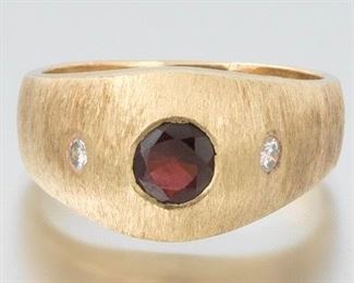 Gentlemans Gold, Ruby and Diamond Ring 