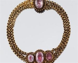 Georgian Style Spinel and Gold Bracelet 