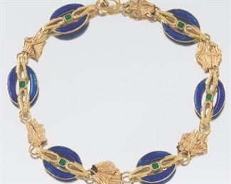 Gold and Enamel Bracelet 