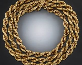 Gold Twist Rope Necklace 