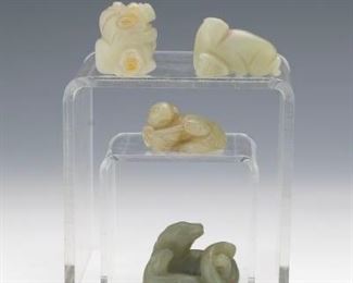 Group of Four Carved Jade Ornaments 