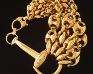 Gucci 18k Gold Horsebit Bracelet 