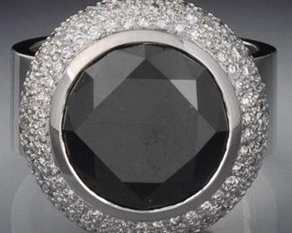 Hans D. Kreiger 10.8 ct Black Diamond Ring 
