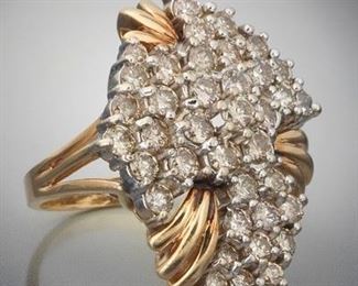 Ladies 14k Gold Ladies Asymmetrical Ring