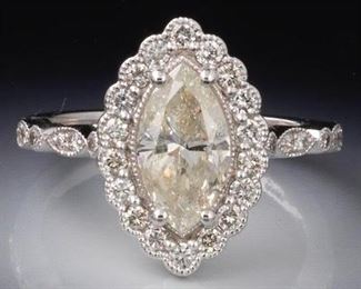 Ladies 1.50 ct Marquis Diamond Ring 