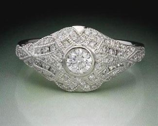 Ladies Delicate Diamond Ring, IAS Appraisal 