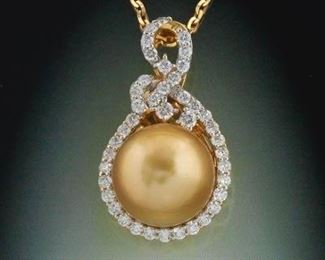 Ladies Diamond and South Sea Pearl Necklace, AIGL Report 