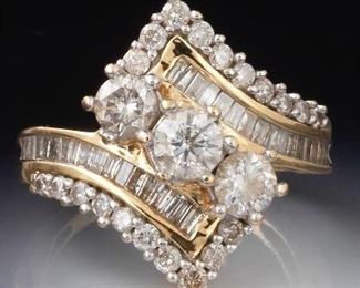 Ladies Diamond Bypass Ring 