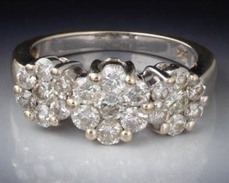 Ladies Diamond Cluster Ring 