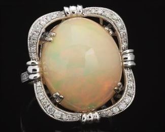 Ladies Opal and Diamond Ring, AIGL Report 