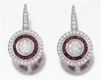Ladies Ruby and Diamond Earrings, SGL Report 