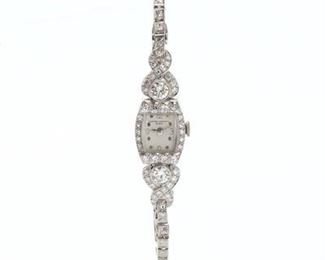 Ladies Vacheron  Constantine Platinum and Diamond Watch 