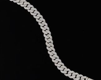 Large Pave Diamond CurbLink Bracelet 