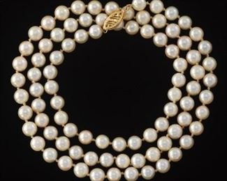 Matinee 6 mm Pearl Necklace with Filigree Clasp
