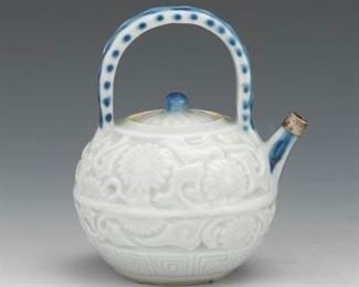 Oriental Porcelain Glazed Teapot