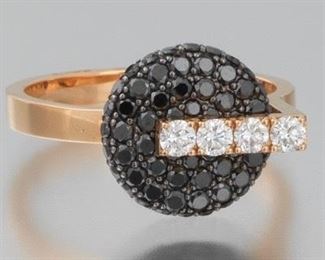 Roberto Coin Black and White Diamond Ring 