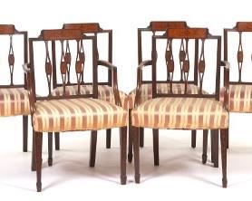 Set of Six Sheraton Dining Chairs, Baltimore, ca. 1790 1800 