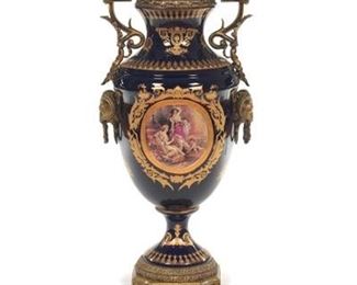 Sevres Style Bronze Mounted Floor Vase
