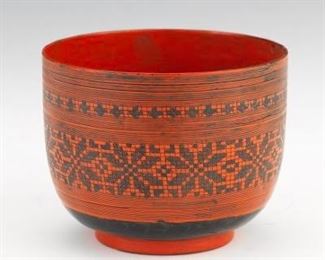 Southeast Asian Lacquer Wood Bowl