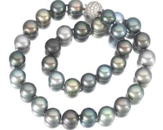 Tahitian Pearl and Diamond Necklace 