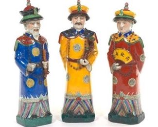 Three Large Ceramic Chinese Figures
