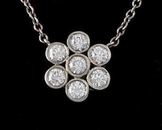 Tiffany Co. Diamond Cluster Necklace 