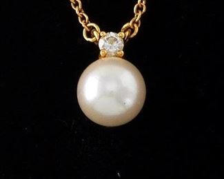 Tiffany Co. Pearl and Diamond Necklace 