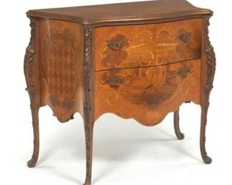 Tonk Mfg. Co. Belle Epoque Marquetry Commode, Chicago, ca. 1910 