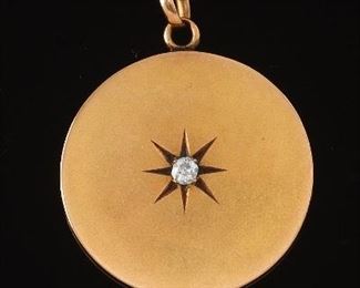 Victorian Gold Metal and Diamond Locket 