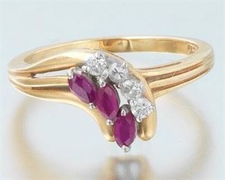 Vintage Ruby and Diamond Ring 