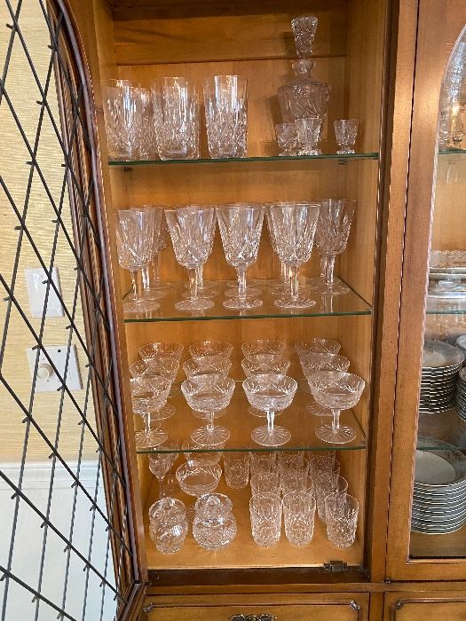 Large set of Lismore Pattern Waterford Crystal, over 50 pieces