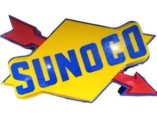 4 Foot Sunoco Light Box Sign. New old stock in original box. Old NOT a repro.