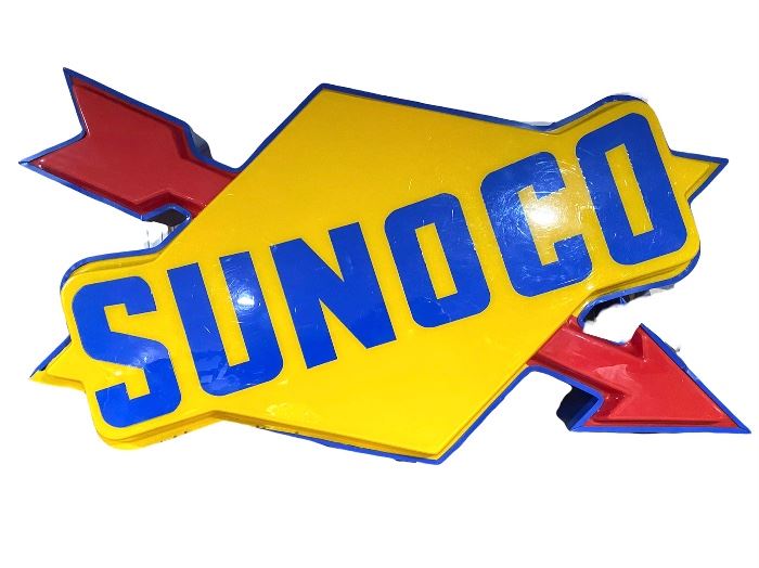 4 Foot Sunoco Light Box Sign. New old stock in original box. Old NOT a repro.