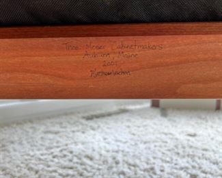 The “Lolling” Chair and coordinating ottoman by Thomas Moser, signed and dated 2001