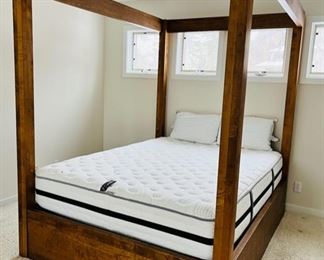 Queen size four post canopy bed with Beautyrest Black mattress set, sold separately 