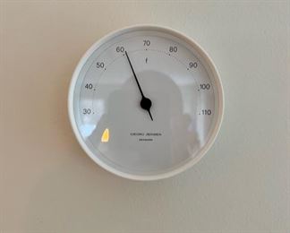 Original white metal Thermometer designed by Henning Koppel for Georg Jensen