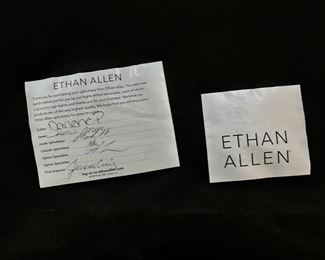 Like New Ethan Allen upholstered chair and a cute painted bamboo blanket ladder