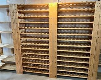 Wine racks, each holding 126 bottles and additional shelving 