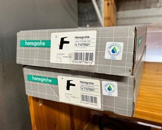 Hansgrohe brushed nickel Logis 70 single hole faucets